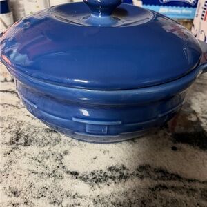 Longaberger Blue Ceramic Casserole Dish